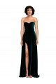 Low Back Dark Green A-Line Sweetheart Sweep Train Semi Formal Evening Dress Canada Online