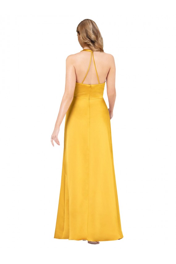 Open Back A-Line V-Neck Sleeveless Long Formal Dress Canada Online