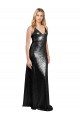 V-Back Black A-Line V-Neck Sleeveless Long Formal Evening Dress Canada Online