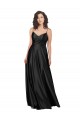 Low Back Black A-Line V-Neck Long Formal Dress Canada Online