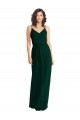 Low Back Ever Green A-Line V-Neck Long Semi Formal Evening Dress Canada Online