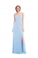 Light Sky Blue A-Line V-Neck Long Formal Evening Dress Canada Online