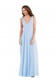 Light Sky Blue A-Line V-Neck Long Semi Formal Evening Dress Canada Online