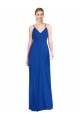 Open Back Royal Blue A-Line V-Neck Long Formal Dress Canada Online