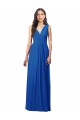V-Back Royal Blue A-Line V-Neck Long Semi Formal Evening Dress Canada Online