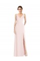 Low Back Pink A-Line V-Neck Long Black Tie Evening Dress Canada Online