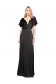 Open Back Black A-Line V-Neck Long Evening Dress Canada Online