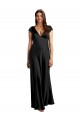 Keyhole Back Black A-Line V-Neck Long Formal Evening Dress Canada Online