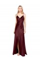 Burgundy Gold A-Line V-Neck Long Evening Dress Canada Online