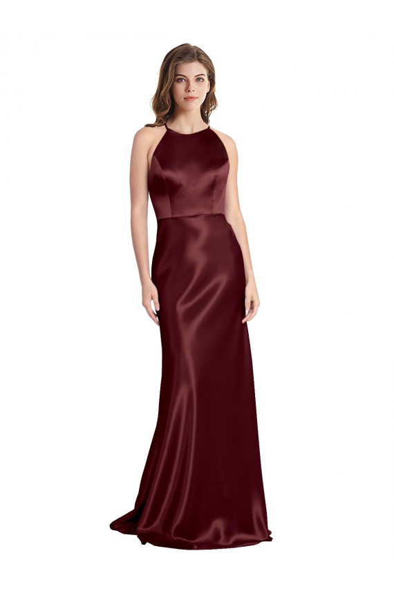 Burgundy Gold A-Line V-Neck Long Formal Evening Dress Canada Online