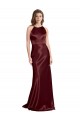 Burgundy Gold A-Line V-Neck Long Formal Evening Dress Canada Online