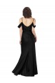 Low Back Black A-Line Off the Shoulder Long Formal Dress Canada Online