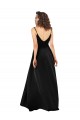 V-Back Black A-Line V-Neck Long High Low Evening Dress Canada Online