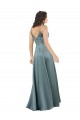 V-Back Black A-Line V-Neck Long Formal Evening Dress Canada Online