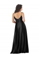 Low Back Black A-Line V-Neck Long Formal Dress Canada Online