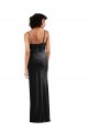 Low Back Black Column Cowl Neck Long Black Tie Evening Dress Canada Online