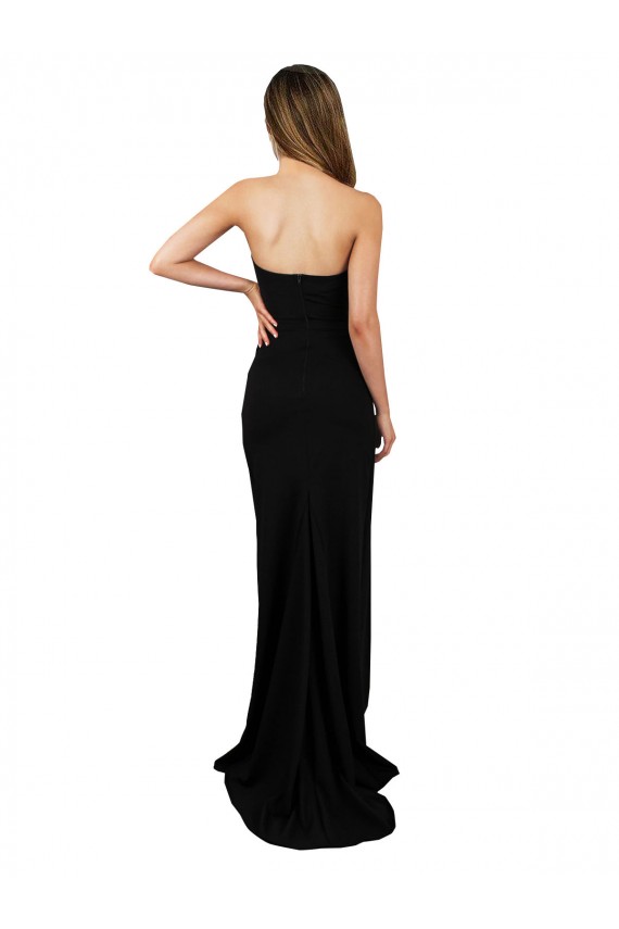 Low Back Black Column High Neck Long Formal Evening Dress Canada Online
