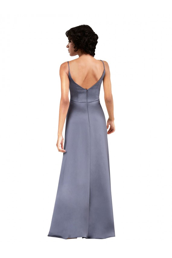 Black Column V-Neck Long Formal Evening Dress Canada Online