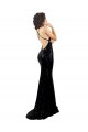 Open Back Black Mermaid V-Neck Long Black Tie Evening Dress Canada Online