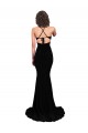 Open Back Black Mermaid V-Neck Long Formal Evening Dress Canada Online