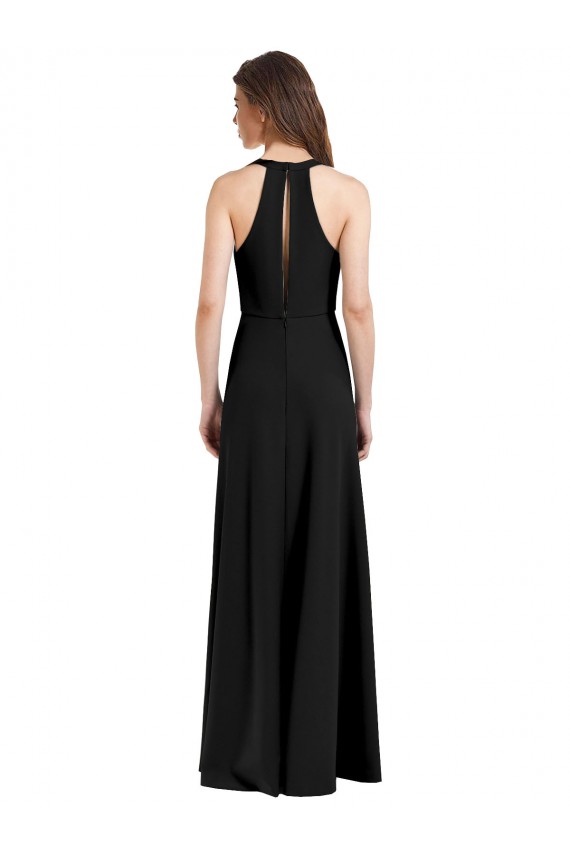 Black Sheath High Neck Long Formal Evening Dress Canada Online