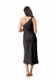 Black Sheath One Shoulder Midi Length Black Tie Evening Dress Canada Online