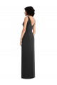 V-Back Black Sheath V-Neck Long Formal Evening Dress Canada Online
