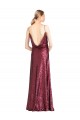 Burgundy A-Line High Neck Long Formal Evening Dress Canada Online