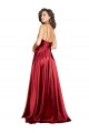 Low Back Burgundy A-Line Cowl Neck Long Black Tie Evening Dress Canada Online