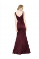 Low Back Burgundy A-Line V-Neck Long Black Tie Evening Dress Canada Online