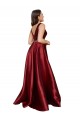 V-Back Burgundy A-Line V-Neck Long Plus Size Formal Evening Dress Canada Online