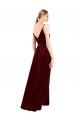 V-Back Burgundy A-Line V-Neck Long Evening Dress Canada Online