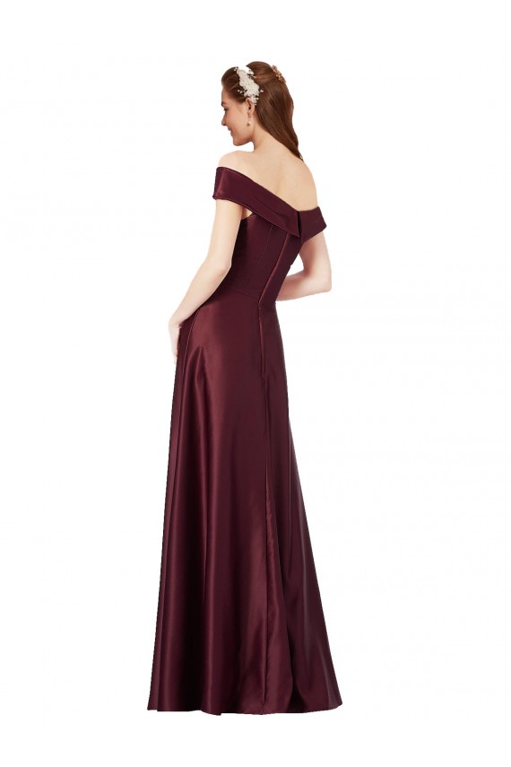Burgundy Gold A-Line Strapless Long Black Tie Evening Dress Canada Online