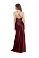 Burgundy Gold A-Line V-Neck Long Formal Evening Dress Canada Online
