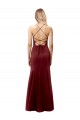 Open Back Burgundy Gold Mermaid High Neck Long Formal Evening Dress Canada Online