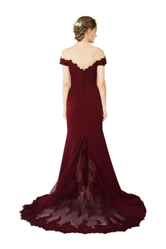 V-Back Burgundy Gold Mermaid Sweetheart Sweep Train Formal Evening Dress Canada Online