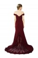 V-Back Burgundy Gold Mermaid Sweetheart Sweep Train Formal Evening Dress Canada Online