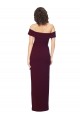 Low Back Burgundy Gold Sheath Square Neck Long Formal Evening Dress Canada Online