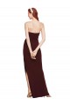 Burgundy Gold Sheath Strapless Long Formal Evening Dress Canada Online