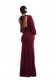 Open Back Burgundy Gold Trumpet Bateau Neck Long Formal Evening Dress Canada Online
