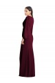 Burgundy Gold Trumpet V-Neck Long Semi Formal Evening Dress Canada Online