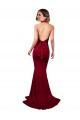Open Back Burgundy Mermaid V-Neck Long Formal Evening Dress Canada Online