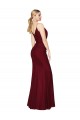 V-Back Burgundy Mermaid High Neck Long Formal Evening Dress Canada Online