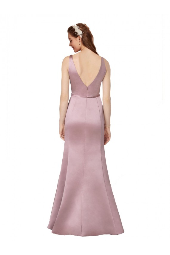 V-Back Burgundy Sheath V-Neck Long Formal Evening Dress Canada Online