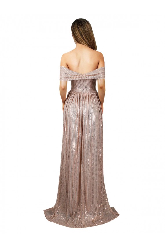 Champagne A-Line Strapless Long Formal Evening Dress Canada Online