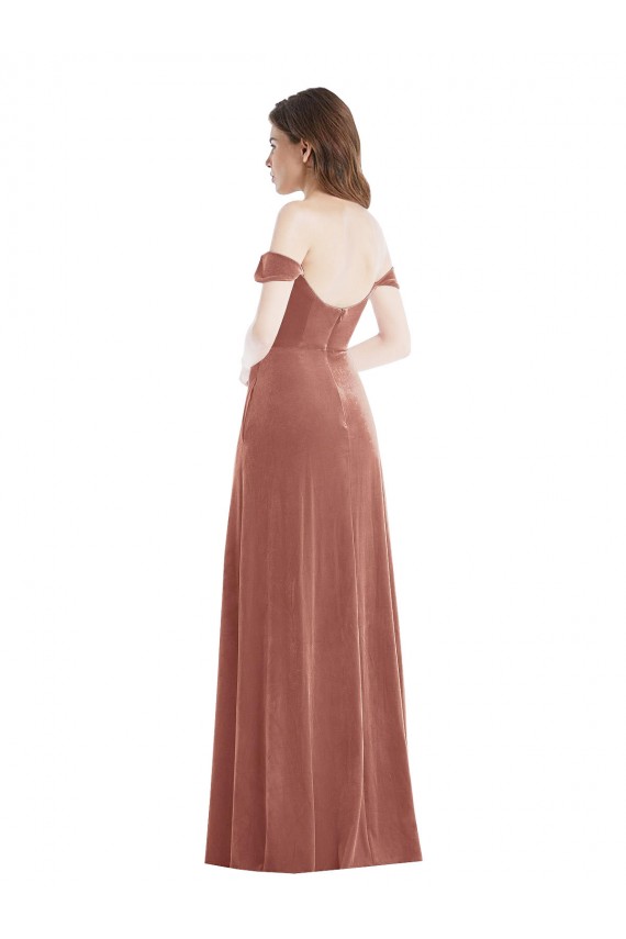 Cinnamon Rose A-Line Off the Shoulder Long Semi Formal Evening Dress Canada Online