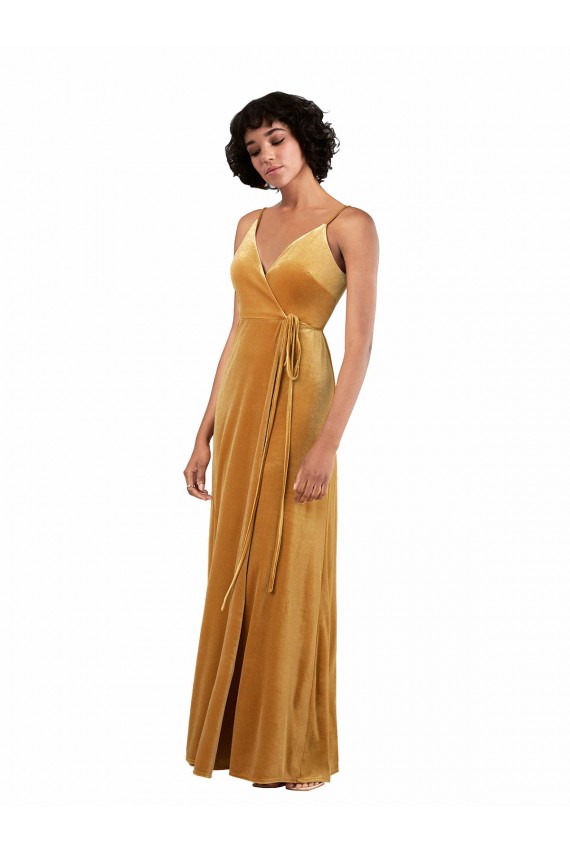 V-Back Gold Column V-Neck Long Black Tie Evening Dress Canada Online