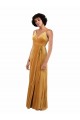 V-Back Gold Column V-Neck Long Black Tie Evening Dress Canada Online