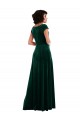 Dark Green A-Line Cowl Neck Long Black Tie Evening Dress Canada Online