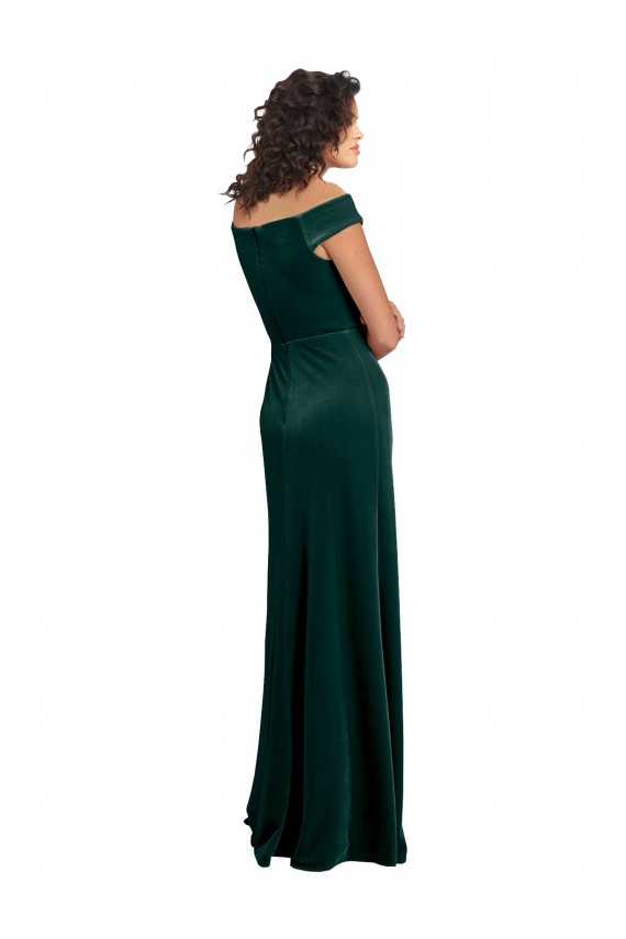 Dark Green A-Line Square Neck Long Formal Evening Dress Canada Online